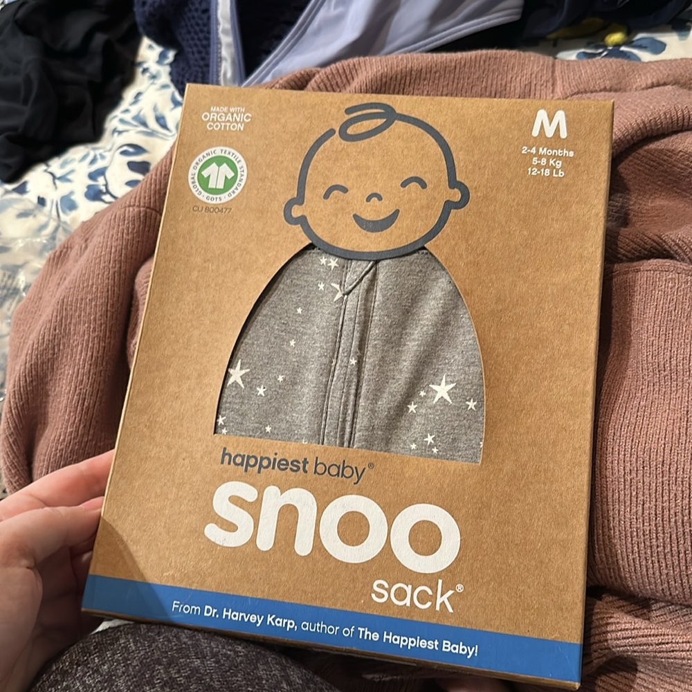 Happiest Baby Snoo Sack in Gray with Stars